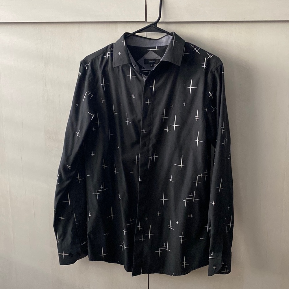Black dress shirt for men size S
